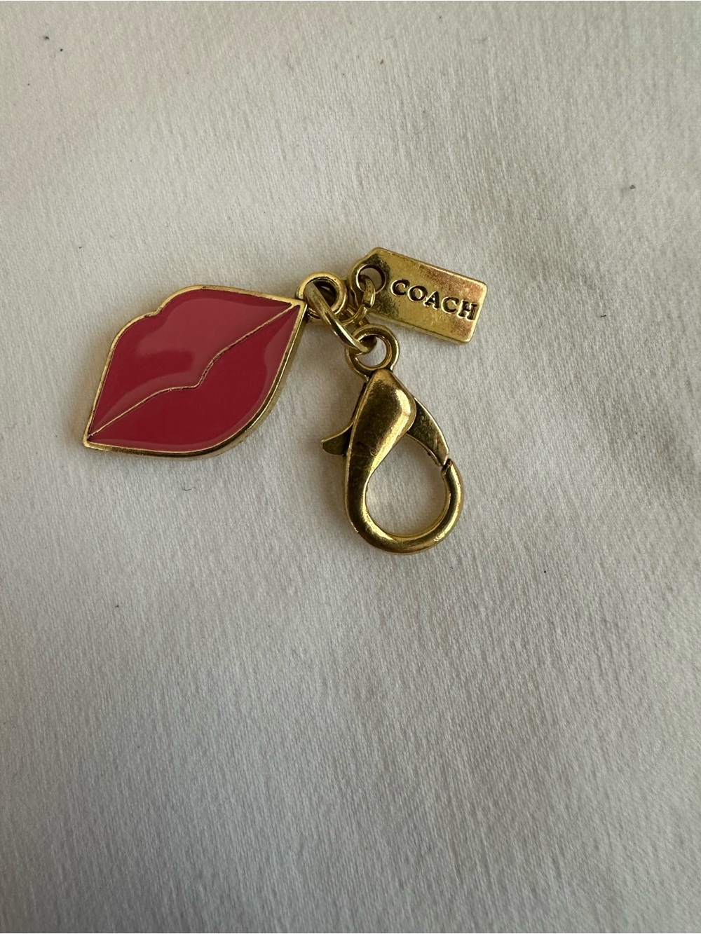 Coach Pink Lip Mini Charm Accent